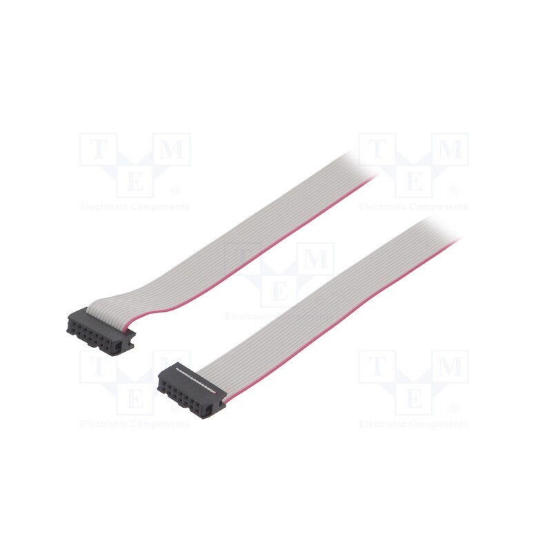 10 pcs : DS1052-142B2NA206001 - Ribbon cable with IDC connectors, Cable ph: 1.27mm, 0.6m