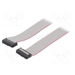 10 pcs : DS1052-202B2MA206001 - Ribbon cable with IDC connectors, Cable ph: 1.27mm, 0.6m