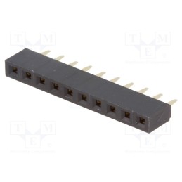10 pcs : ZL305-10 - Socket, pin strips, female, PIN: 10, straight, 2.54mm, THT, 1x10