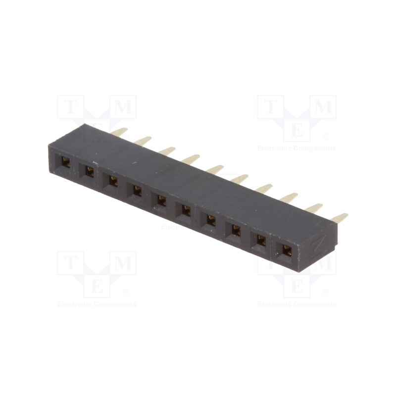 10 pcs : ZL305-10 - Socket, pin strips, female, PIN: 10, straight, 2.54mm, THT, 1x10
