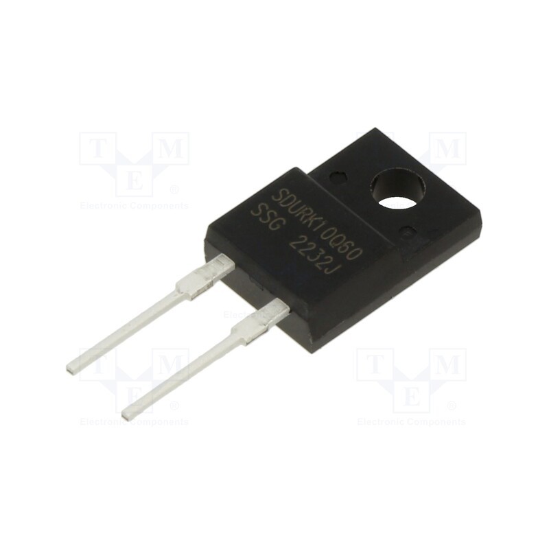 10 pcs : SDURK10Q60 - Diode: rectifying, THT, 600V, 10A, , TO220FP-2, Ufmax: 2.3V, 25ns
