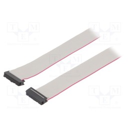 10 pcs : DS1052-202B2NA206001 - Ribbon cable with IDC connectors, Cable ph: 1.27mm, 0.6m