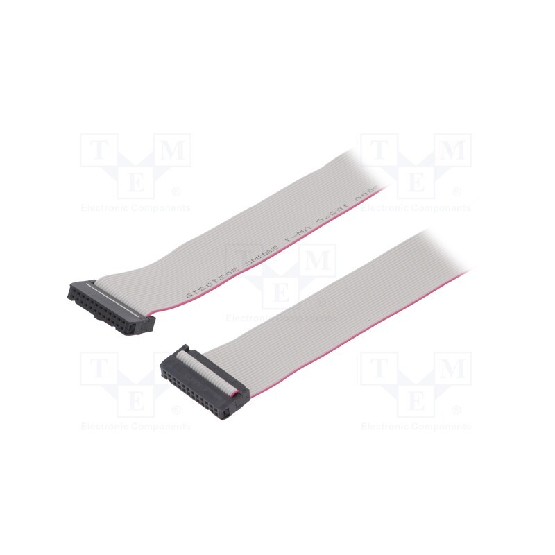 10 pcs : DS1052-242B2MA206001 - Ribbon cable with IDC connectors, Cable ph: 1.27mm, 0.6m