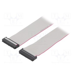 10 pcs : DS1052-302B2MA206001 - Ribbon cable with IDC connectors, Cable ph: 1.27mm, 0.6m