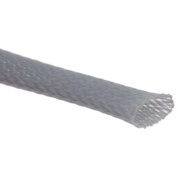 1 Bag of 5 M - RS PRO Expandable Braided PET Grey Cable Sleeve, 15mm Diameter, 5m Length