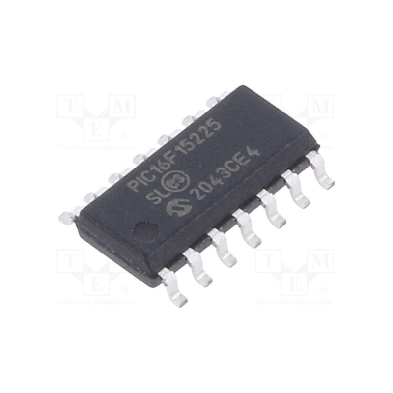 10 pcs : PIC16F15225-I/SL - IC: PIC microcontroller, 14kB, 32MHz, 1.8÷5.5VDC, SMD, SO14, PIC16