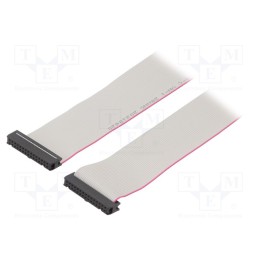10 pcs : DS1052-302B2NA206001 - Ribbon cable with IDC connectors, Cable ph: 1.27mm, 0.6m