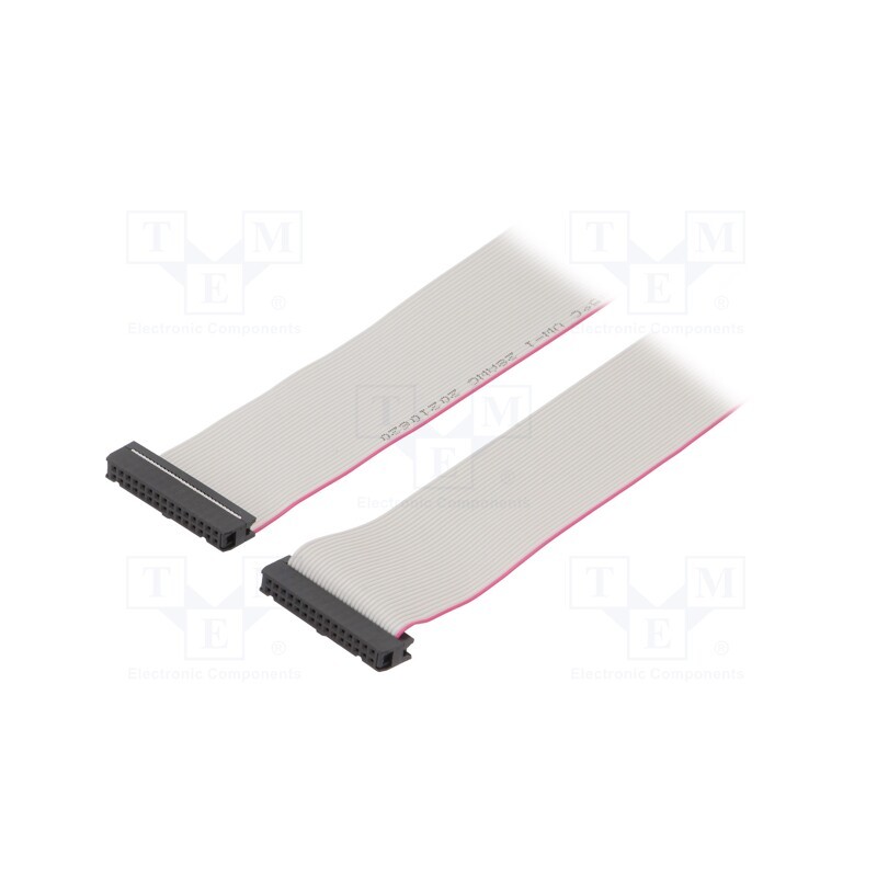 10 pcs : DS1052-302B2NA206001 - Ribbon cable with IDC connectors, Cable ph: 1.27mm, 0.6m