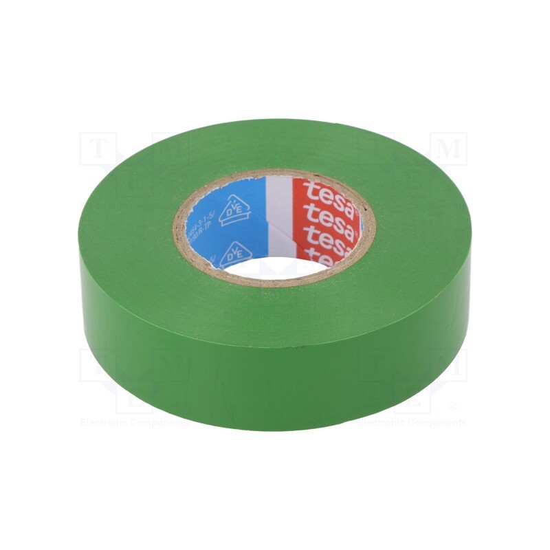 10 pcs : 53988-00111-00 - Tape: electrical insulating, W: 19mm, L: 20m, Thk: 0.15mm, green