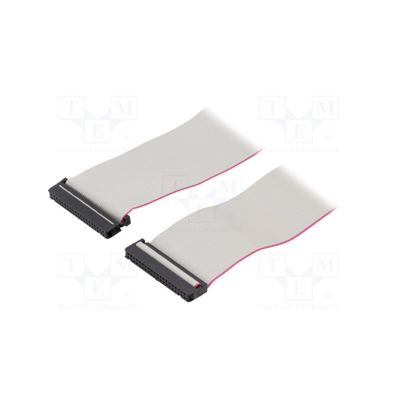 10 pcs : DS1052-402B2MA206001 - Ribbon cable with IDC connectors, Cable ph: 1.27mm, 0.6m