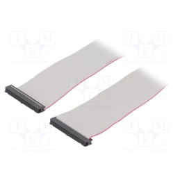 10 pcs : DS1052-402B2NA206001 - Ribbon cable with IDC connectors, Cable ph: 1.27mm, 0.6m