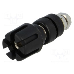 10 pcs : - Socket, 4mm banana, 30A, 60VDC, 48mm, black, nickel plated, 30mΩ