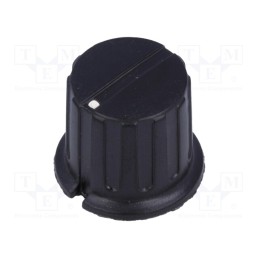 10 pcs : GWB19BK - Knob, with flange, bakelite, Øshaft: 6.35mm, Ø19.5x20mm, black