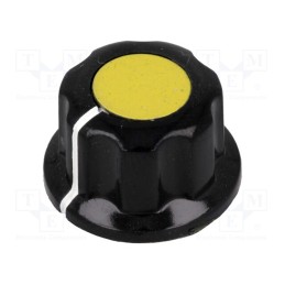 10 pcs : G19-YL - Knob, with flange, bakelite, Øshaft: 6.35mm, Ø16.5x11mm, yellow