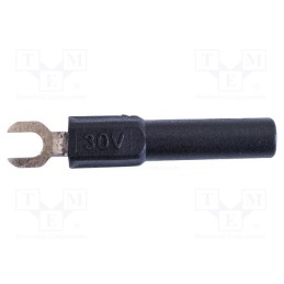 10 pcs : BU-30211-0 - Fork terminals, banana 4mm plug,fork terminal, 60VDC, 36A, black