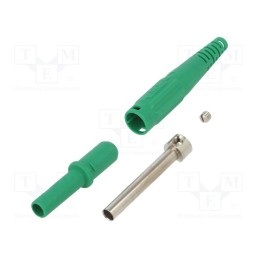 10 pcs : 66.9155-25 - Socket, 4mm banana, 32A, 1kV, green, on cable, insulated, 2.5mm2