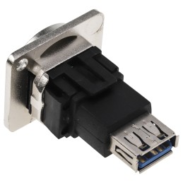 1 pcs - RS PRO Straight, Panel Mount, Socket Type A to A 3.0 USB Connector