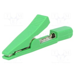 10 pcs : 5001-GN - Crocodile clip, 5A, 70VDC, green, Overall len: 42mm