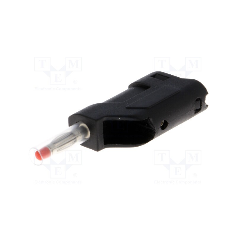 10 pcs : R8-104-BLACK - Plug, 4mm banana, 10A, 60VDC, black, 58.5mm, on cable