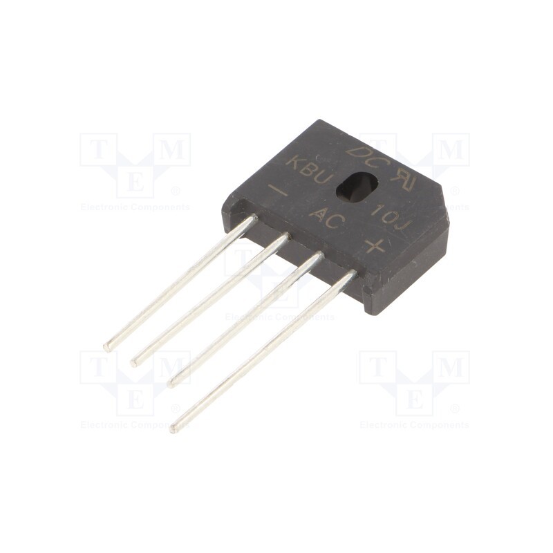 10 pcs : KBU10J - Bridge rectifier: single-phase, Urmax: 600V, If: 10A, Ifsm: 200A