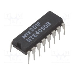 10 pcs : NTE4050B - IC: digital, buffer,non-inverting,translator, Ch: 6, CMOS, THT