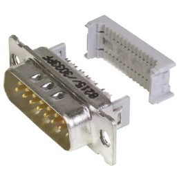 1 pcs - 3M 8200 15 Way Right Angle Cable Mount D-sub Connector Plug, 1.27mm Pitch