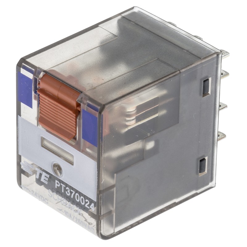 1 pcs - TE Connectivity PCB Mount Power Relay, 24V dc Coil, 10A Switching Current, 3PDT