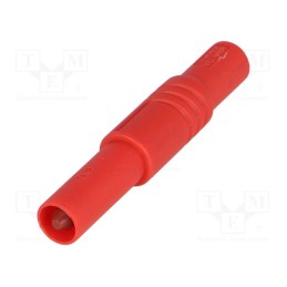 10 pcs : LAS S G RT - Plug, 4mm banana, 24A, 1kVDC, red, insulated, 3mΩ, 0.5÷2.5mm2