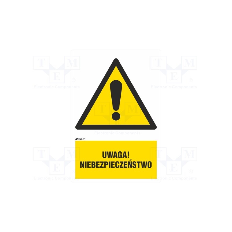 20 pcs : IW/001/1/C1/F - Safety sign, warning, self-adhesive folie, W: 200mm, H: 300mm