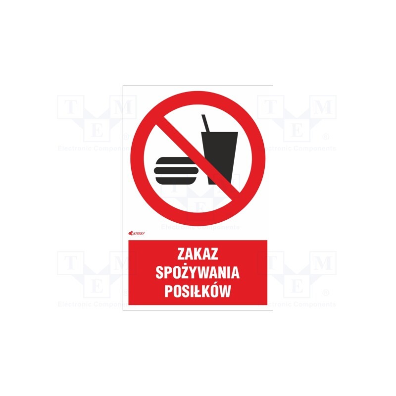20 pcs : IP/022/1/C1/F - Safety sign, prohibitory, self-adhesive folie, W: 200mm, H: 300mm