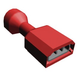 25 pcs - TE Connectivity Ultra-Fast .250 Red Insulated Female Spade Connector, Receptacle, 6.35 x 0.81mm Tab Size, 0.3mm² to