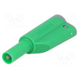 10 pcs : 1066-GN - Plug, 4mm banana, 36A, 1kVAC, green, insulated, 56mm, 2.5mm2