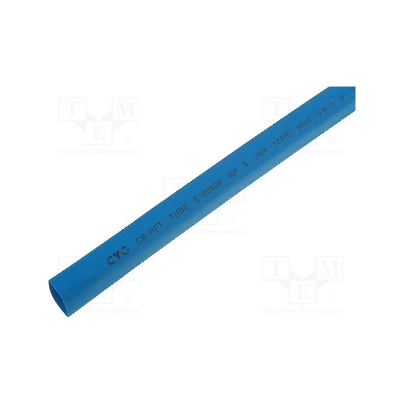 20 m : CB-HFT(2X) 9.5 - Heat shrink sleeve, glueless, 2: 1, 9.5mm, L: 1m, blue, polyolefine