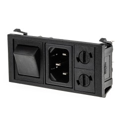 1 pcs - Bulgin C14 Snap-In IEC Connector Male, 10A, 250 V, Fuse Size 5 x 20mm