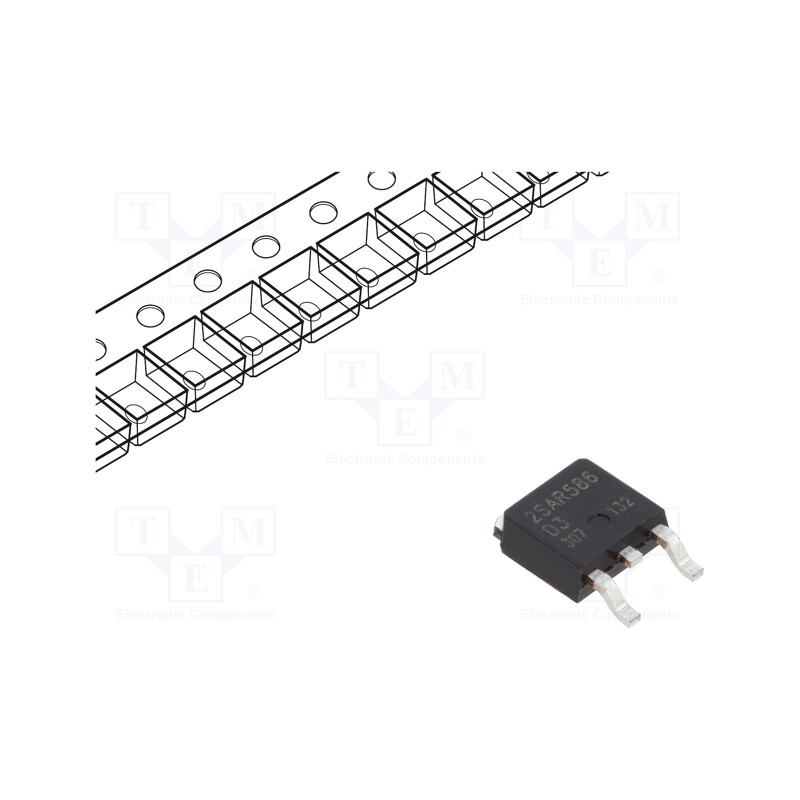 10 pcs : 2SAR586D3TL1 - Transistor: PNP, bipolar, 80V, 5A, 10W, DPAK,TO252