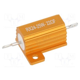 10 pcs : AHP25W-22RF - Resistor: wire-wound, with heatsink, 22Ω, 25W, ±1%, 50ppm/°C