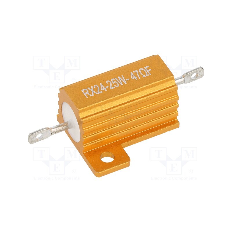 10 pcs : AHP25W-47RF - Resistor: wire-wound, with heatsink, 47Ω, 25W, ±1%, 50ppm/°C