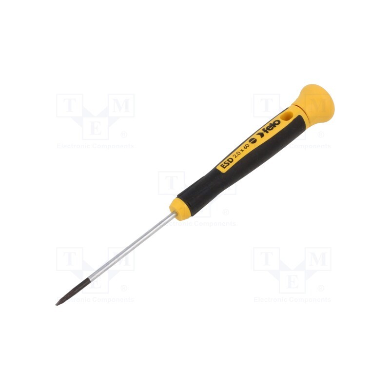 10 pcs : 250 201 80 - Screwdriver, precision, slot, 2,0x0,4mm, 60mm
