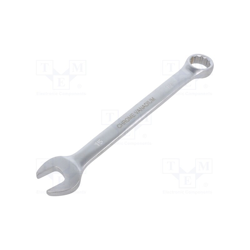 10 pcs : PGT107 - Wrench, combination spanner, 15mm, Chrom-vanadium steel, satin