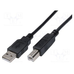 10 pcs : AK-300102-018-S - Cable, USB 2.0, USB A plug,USB B plug, nickel plated, 1.8m, black