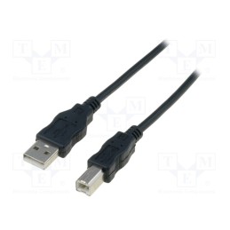 10 pcs : AK-300105-018-S - Cable, USB 2.0, USB A plug,USB B plug, nickel plated, 1.8m, black