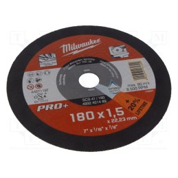 10 pcs : 4932451489 - Cutting wheel, Ø: 180mm, Øhole: 22.2mm, Disc thick: 1.5mm