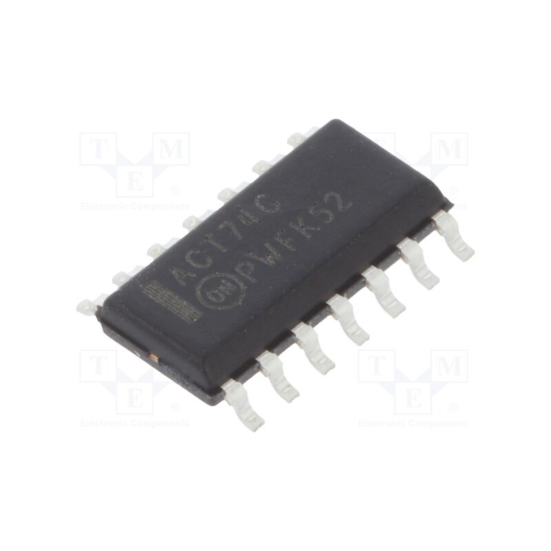10 pcs : MC74ACT74DG - IC: digital, D flip-flop, Ch: 2, ACT, SMD, SO14
