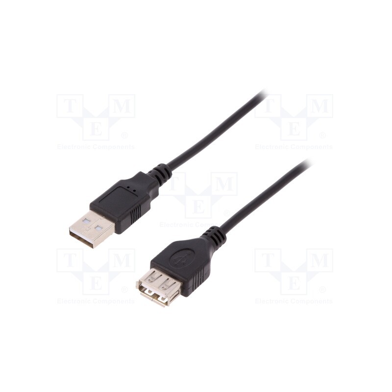 10 pcs : AK-300200-018-S - Cable, USB 2.0, USB A socket,USB A plug, nickel plated, 1.8m