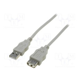 10 pcs : AK-300202-018-E - Cable, USB 2.0, USB A socket,USB A plug, nickel plated, 1.8m