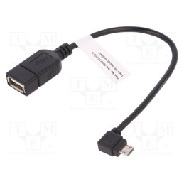 10 pcs : AK-300313-002-S - Cable, OTG,USB 2.0, USB A socket,USB B micro plug (angle)
