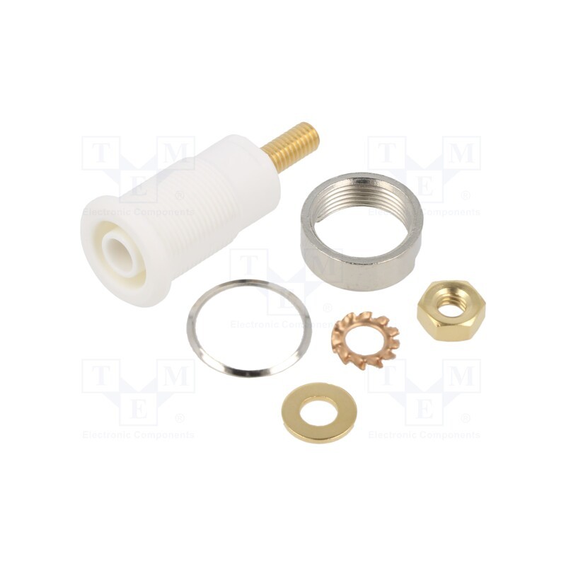 10 pcs : 66.3020-29 - Socket, 4mm banana, 32A, grey, gold-plated, Overall len: 38.5mm