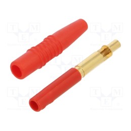 10 pcs : 22.2672-22 - Socket, 4mm banana, 19A, 300V, red, insulated, 1mm2, gold-plated