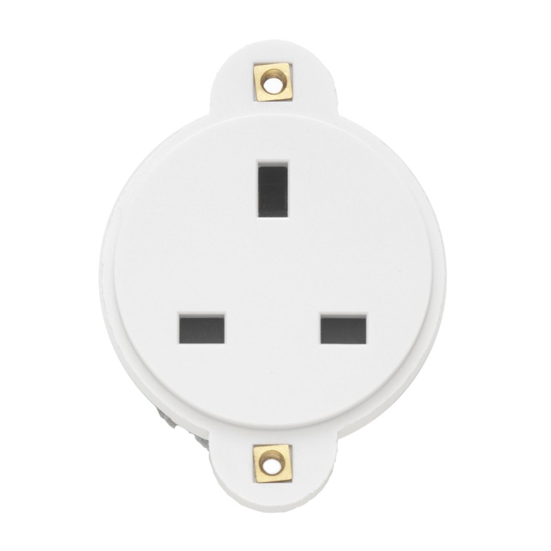 1 pcs - Contactum White 1 Gang Plug Socket, 2 Poles, 13A, Type G - British, Indoor Use