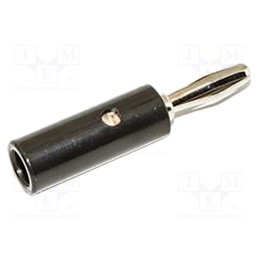 10 pcs : BU-00245-0 - Plug, 4mm banana, 15A, black, 41.3mm, nickel plated, on cable
